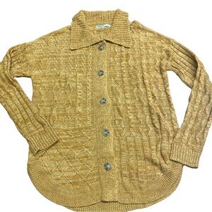 Sonoma Women’s Gold  Button Down Cardigan Sweater XS